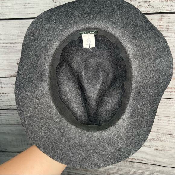 J Crew 100% Wool Gray Hat Fedora Medium/Large - Picture 6 of 7